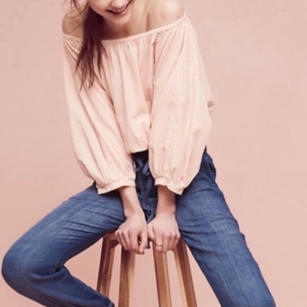 Anthropologie Holding Horses Striped Off Shoulder Top